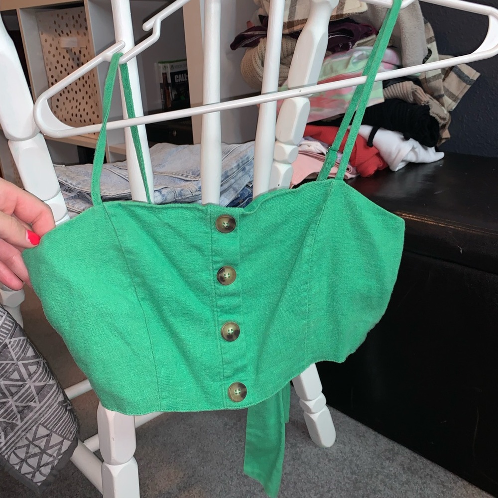 Green forever 21 crop top